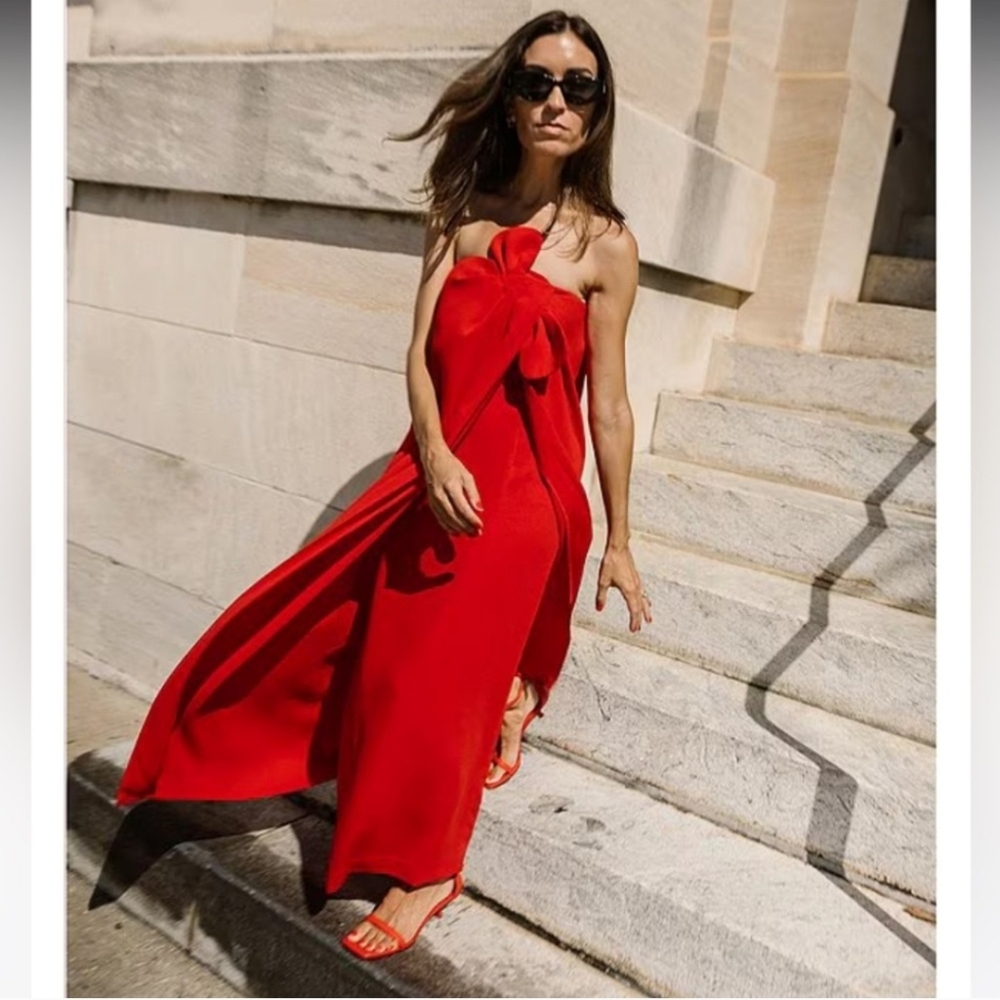 New Antonio Melani x Elizabeth Damrich Radziwill Full Length Crepe Dress